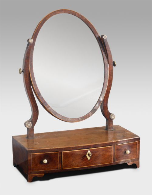 Small George III Mahogany Toilet Mirror