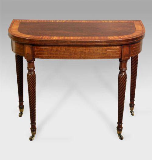 William IV Scottish Mahogany ‘D’ Shaped Card Table