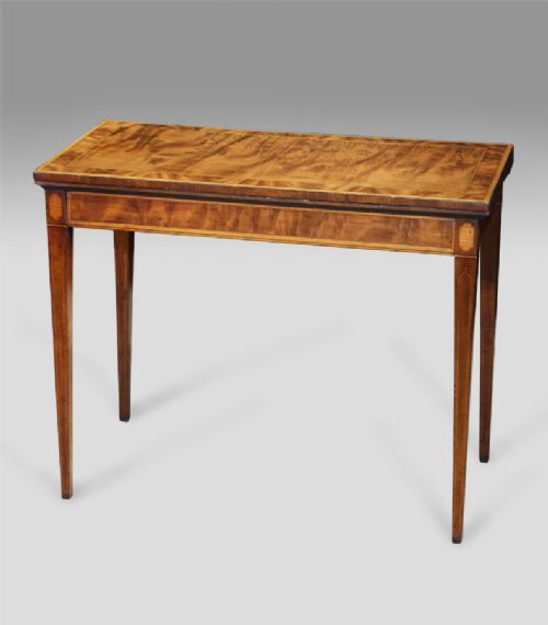 Sheraton Period Satinwood Card Table with Superb Colour