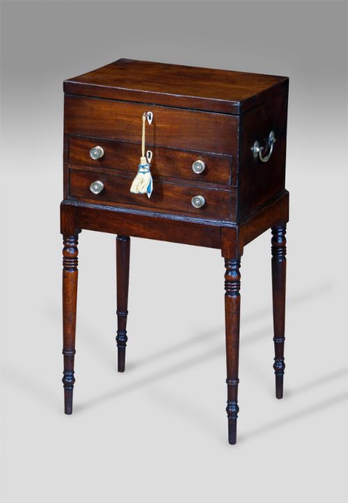 Regency Mahogany Work Box on Stand