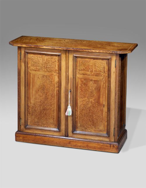Arts and Crafts Period Burr Yew Side Cabinet