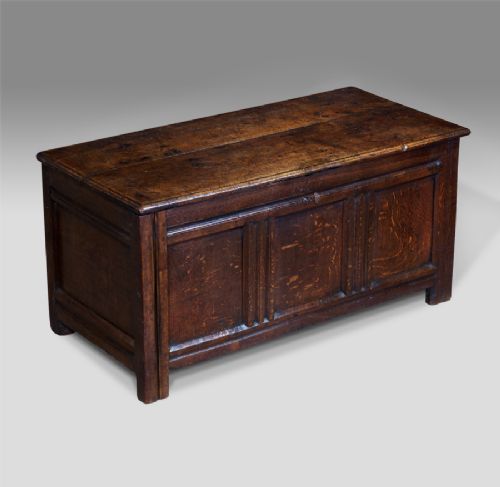 Charming, Small Seventeenth Century Oak Coffer