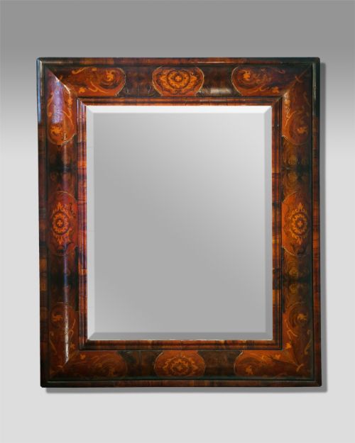 Stunning Nineteenth Century Marquetry Cushion Mirror