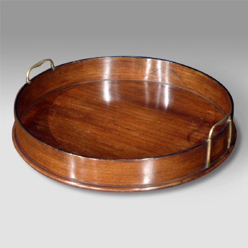 Edwardian Mahogany Circular Tray