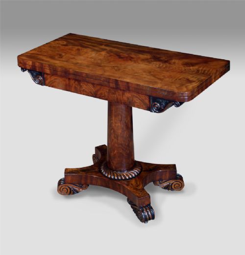 William IV Mahogany Pedestal Card Table