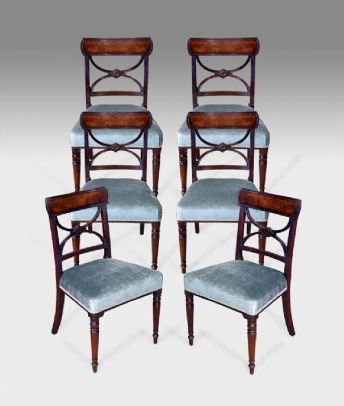 Set of Six Fine Quality Regency Mahogany Dining Chairs