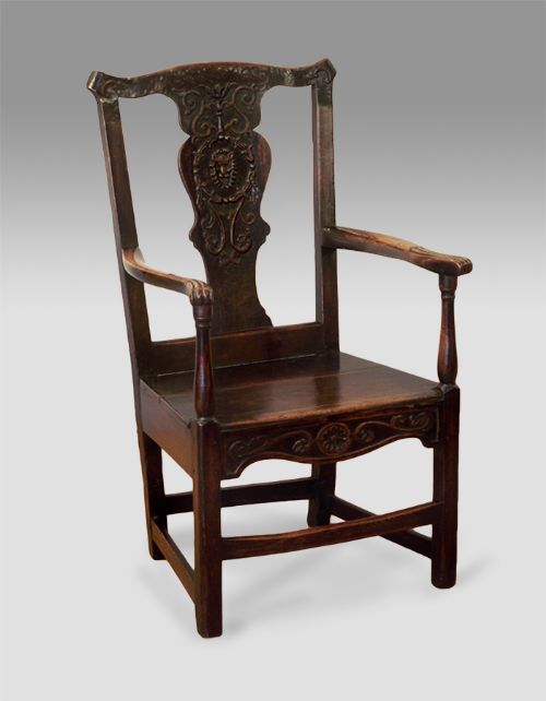 18th Century Carved Ash Arm Chair