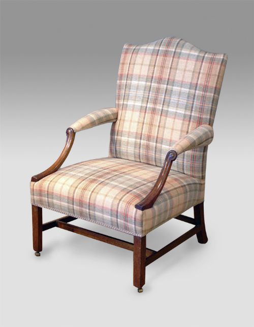 George III Mahogany Gainsborough Arm Chair