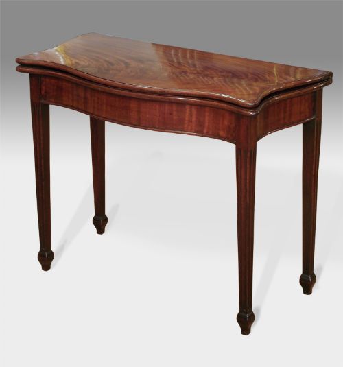 George III Mahogany Serpentine Card Table