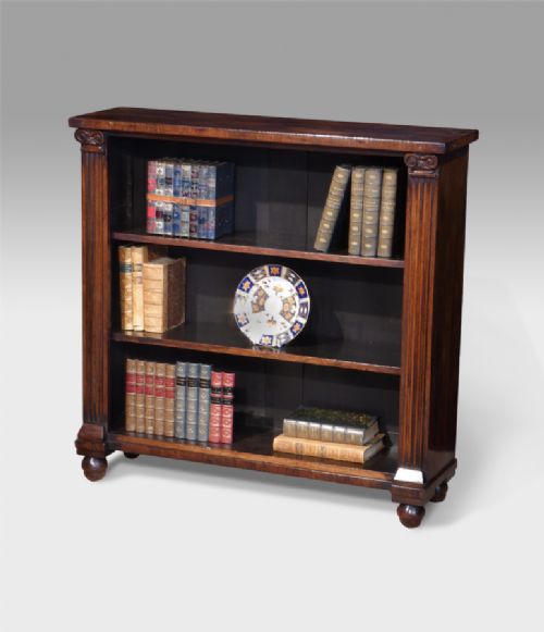 Small William IV Rosewood Open Bookcase