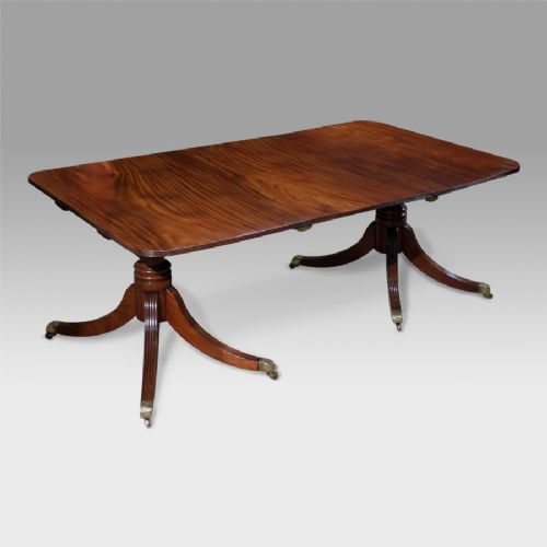 Small Regency Mahogany Twin Pedestal Dining Table