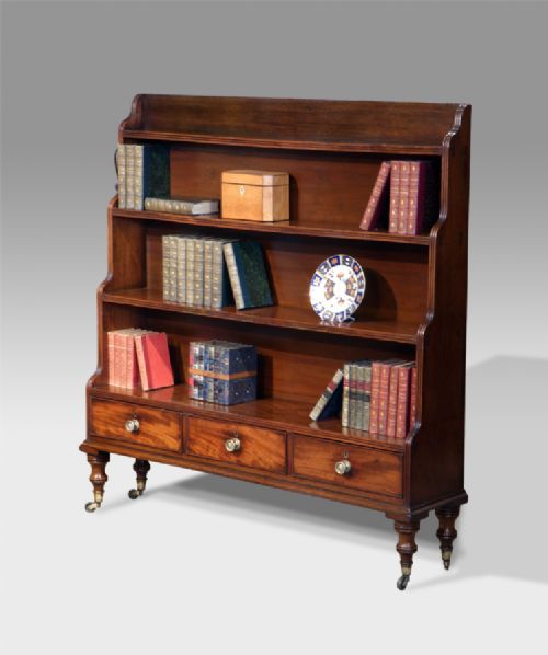 Regency Mahogany Waterfall Bookcase