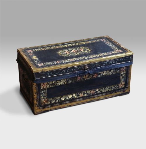 Victorian Painted Leather Chest