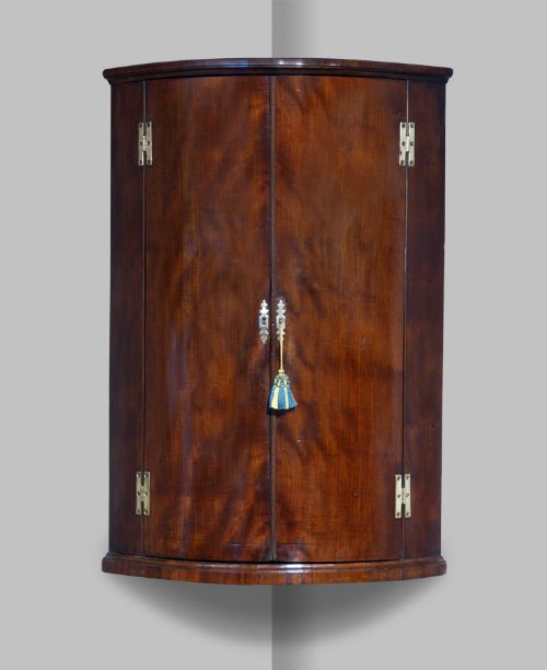 Georgian Bow Front Corner Cupboard