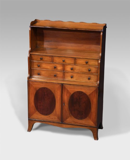 Small Edwardian Satinwood Waterfall Bookcase