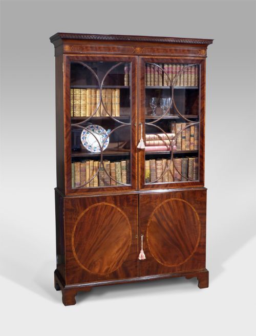 Fine George III Mahogany Bookcase Cabinet