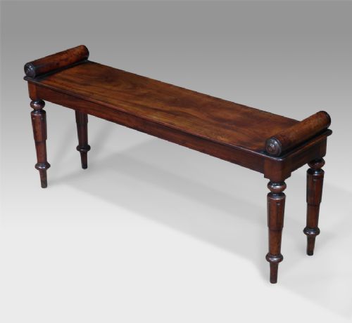19th Century Mahogany Hall Bench