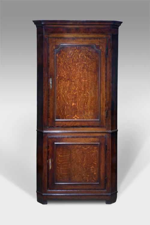 George III Oak Floor Standing Corner Cupboard