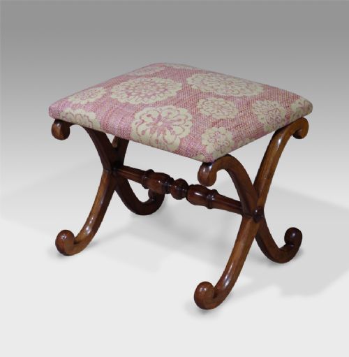 William IV Rosewood ‘X’ Frame Stool