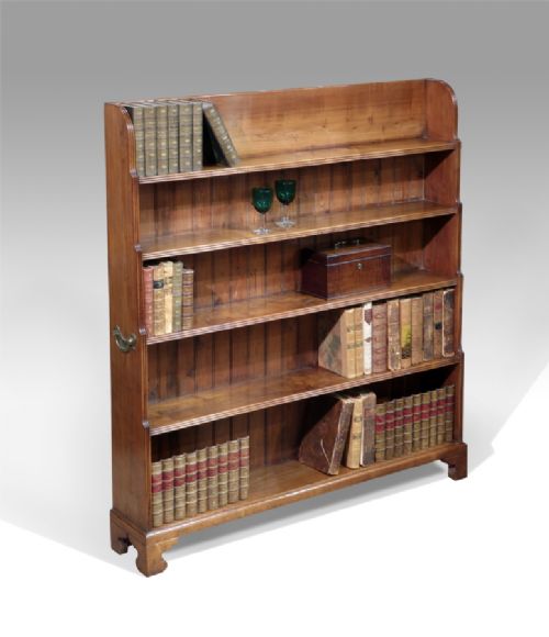 19th Century Fruitwood Waterfall Bookcase