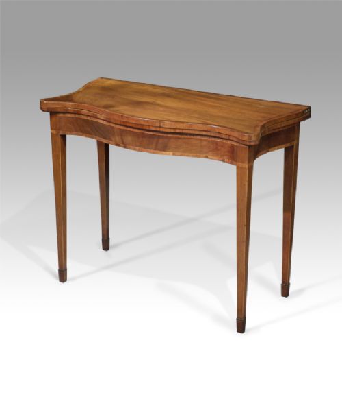 George III Serpentine Mahogany Card Table