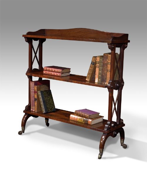 William IV Rosewood Three Tier Open Bookshelf