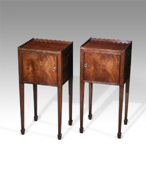 Pair of Edwardian Mahogany Pot Cupboards