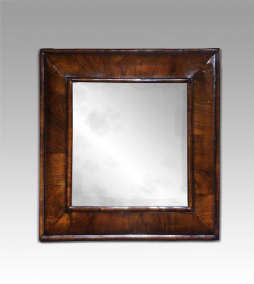 William & Mary Walnut Cushion Mirror