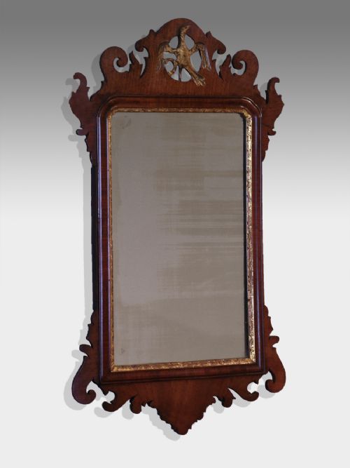 Georgian Mahogany Fret Wall Mirror