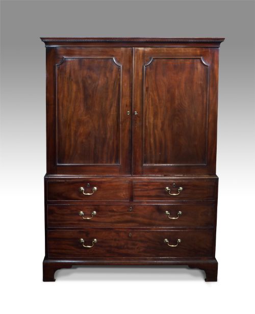 George III Mahogany Linen Press
