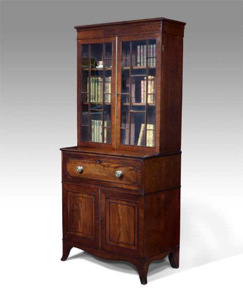 Small Mahogany Secretaire Bookcase