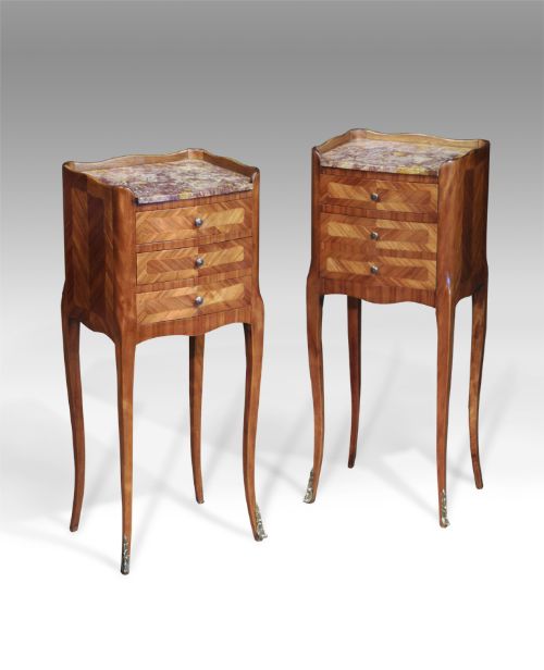Pair of 20th Century French Kingwood Bedside Tables