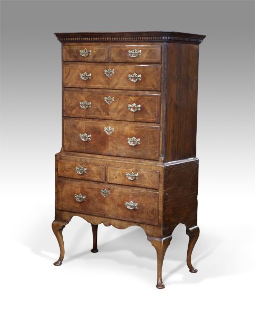 George II Walnut Chest on Stand