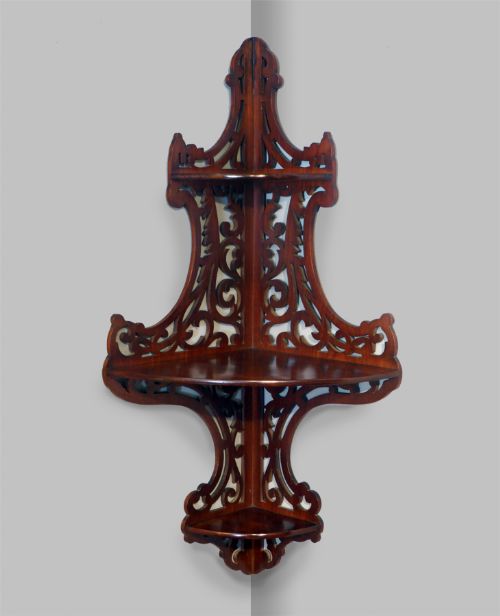 19th Century Mahogany Corner Wall Bracket