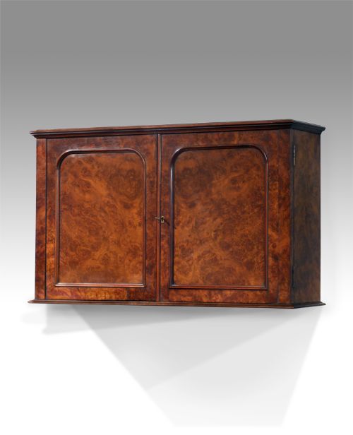 19th Century Burr Walnut Wall Cabinet