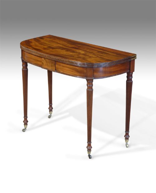 Elegant Regency Mahogany ‘D’ Shaped Tea Table