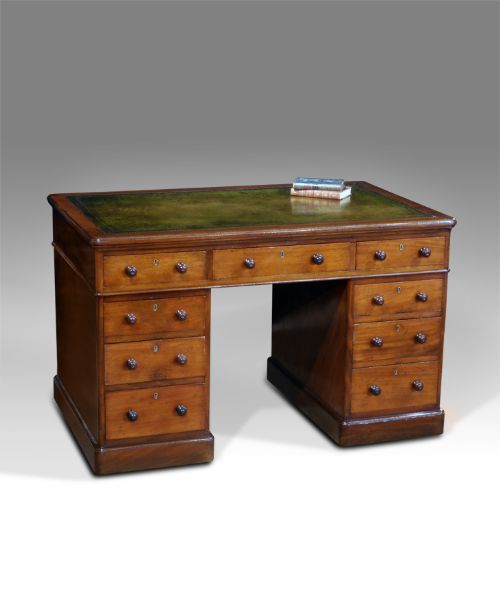 Small 19th Century Mahogany Pedestal Desk