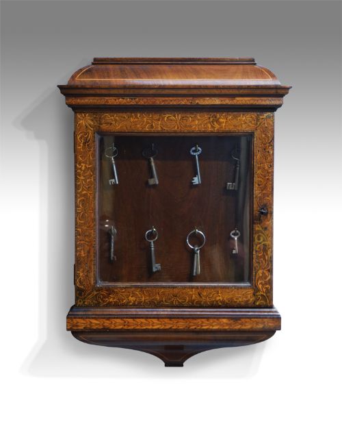 Antique Marquetry Key Cabinet