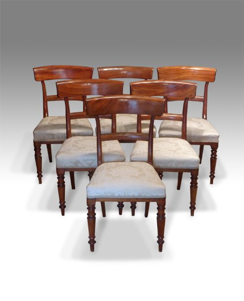 Set of Six William IV Mahogany Dining Chairs