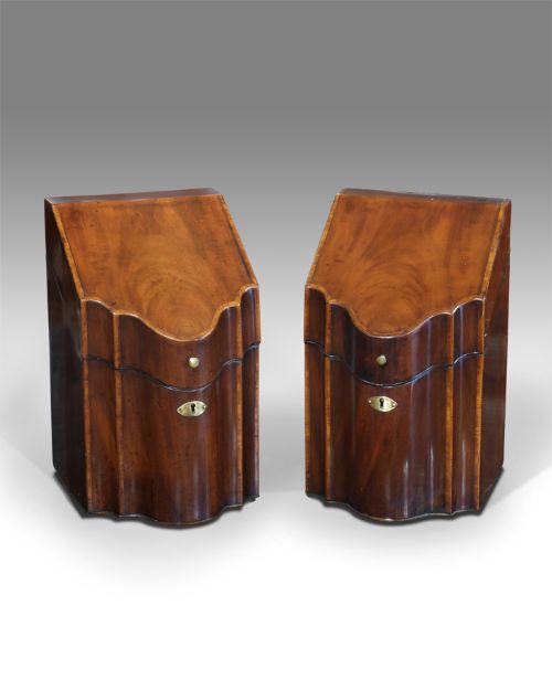 Pair of Georgian Mahogany Knife Boxes