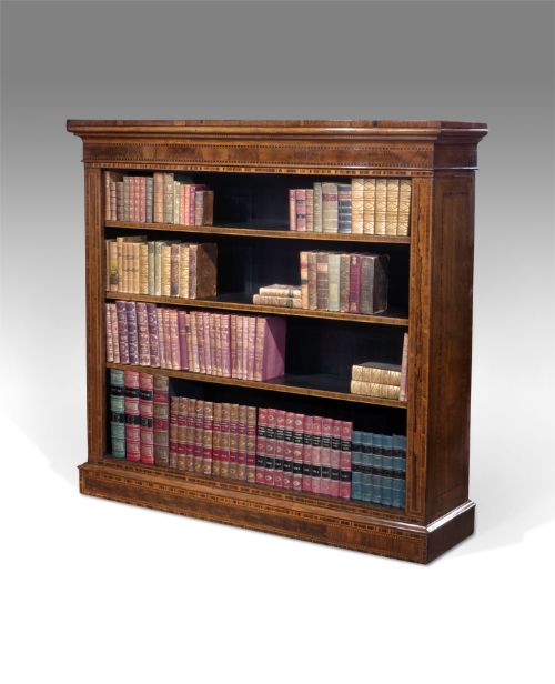 Stunning 19th Century Italian Marquetry Open Bookcase