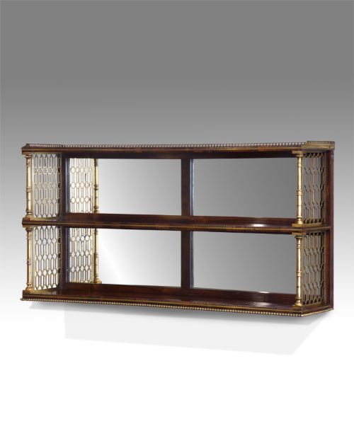 Stunning Regency Mirror Back Rosewood Wall Shelves