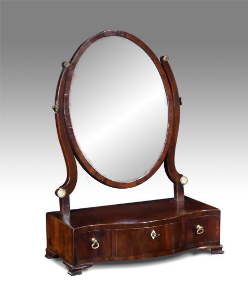 Small George III Mahogany Toilet Mirror