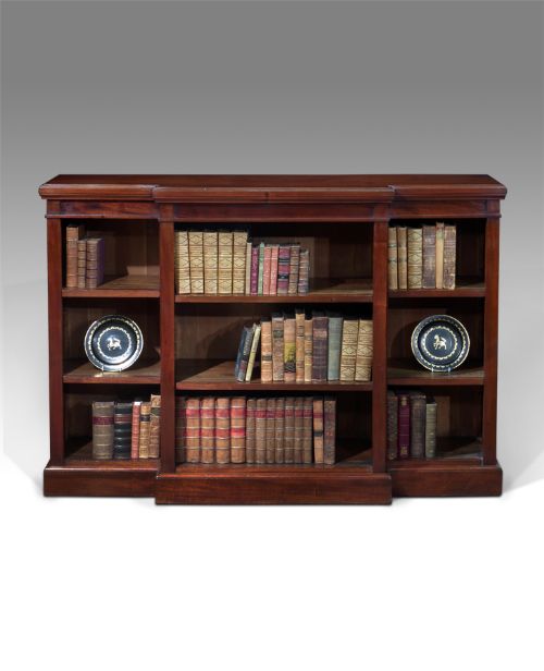 Victorian Mahogany Breakfront Dwarf Bookcase
