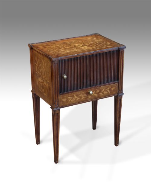 Pretty 19th Century Dutch Marquetry Bedside Table