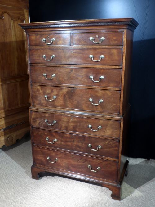 fig 2. Small George III mahogany chest on chest