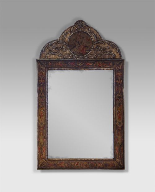 Unusual and Charming 19th Century Tapestry Cushion Mirror