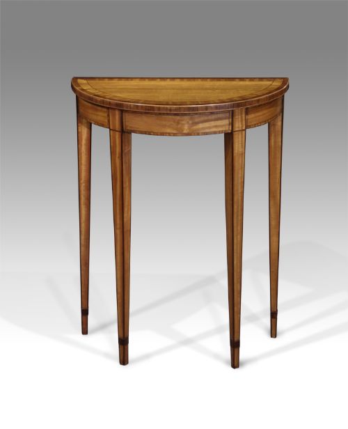 Attractive Edwardian Satinwood Demi Lune Console Table
