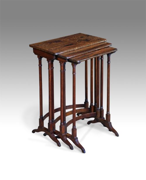 A Set of Three Late Regency Rosewood Tables