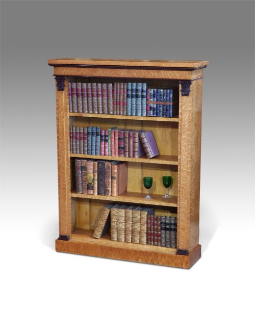 19th Century Birds-eye Maple Open Bookcase